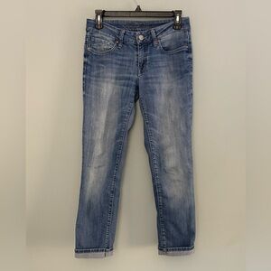 Mavi Sonja Mid-Rise Ankle Crop Jeans Distressed Comfort Stretch